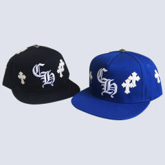 embroidered logo flat brim cap 4 colors