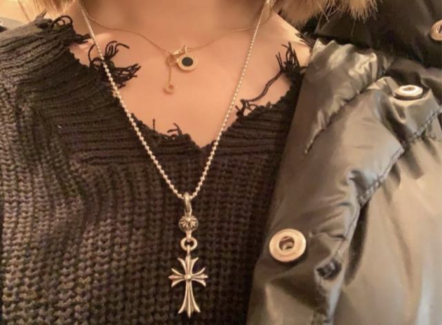 CH Single Ball Cross Necklace