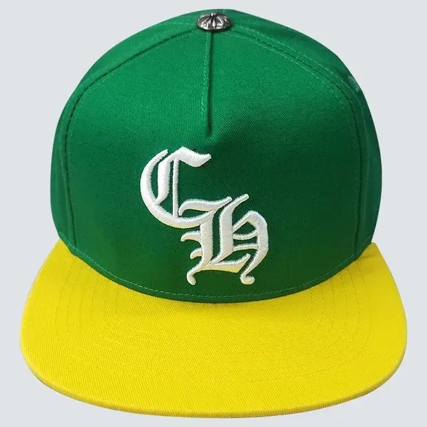 embroidered logo flat brim cap 4 colors