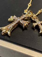 Double Cross Diamonds Necklace