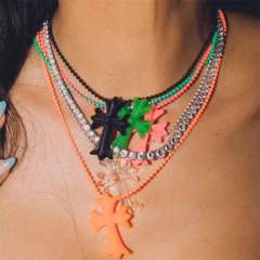 CH Resin Cross Necklace 9 colors