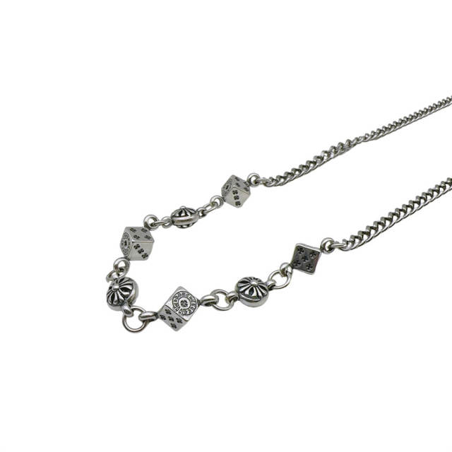 Chr0me  Hearts 925 Silver Dice Necklace