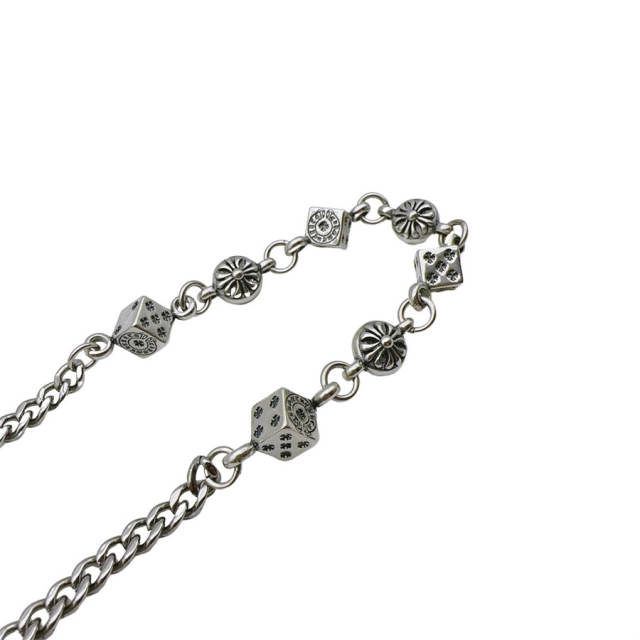 Chr0me  Hearts 925 Silver Dice Necklace