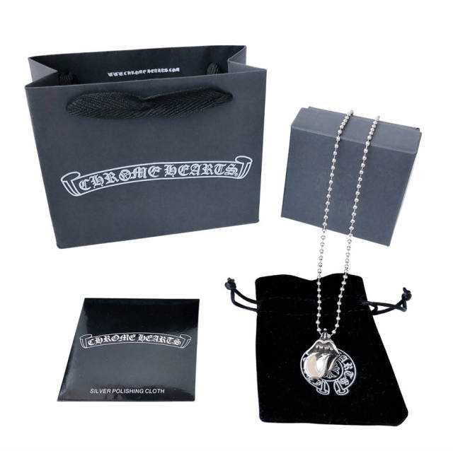 Chr0me  Hearts Cross Flower Pin Necklace