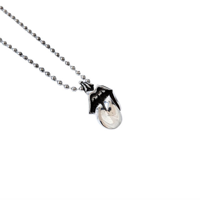 Chr0me  Hearts 925 Silver Lips Necklace