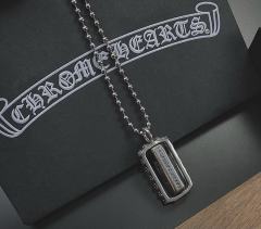 CH double-sided rotation cross necklace