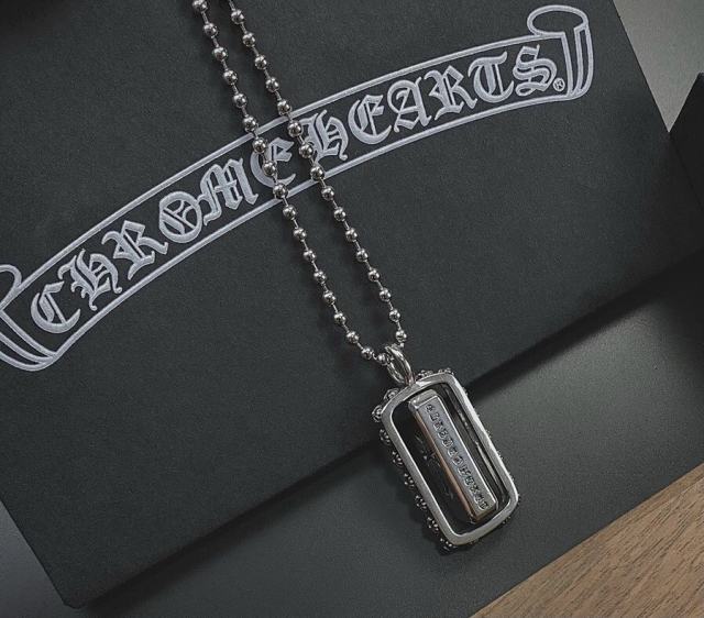CH double-sided rotation cross necklace