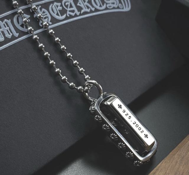 CH double-sided rotation cross necklace