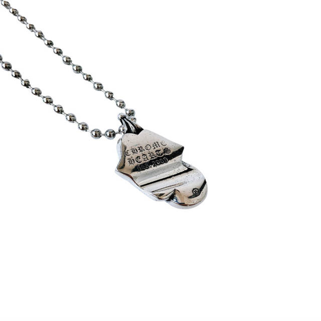 Chr0me  Hearts 925 Silver Lips Necklace