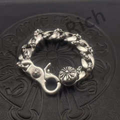 1:1 quality version Pure Silver Lobster Clasp Cross Large Bracelet