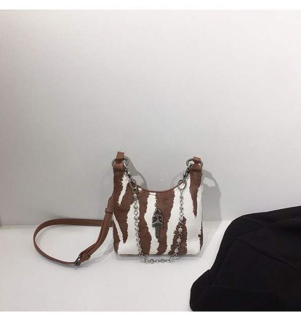 Horsehair Cross Chain Crossbody Bag for girls 2 colors