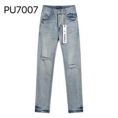 Purple Rhinestone Light Blue Jeans