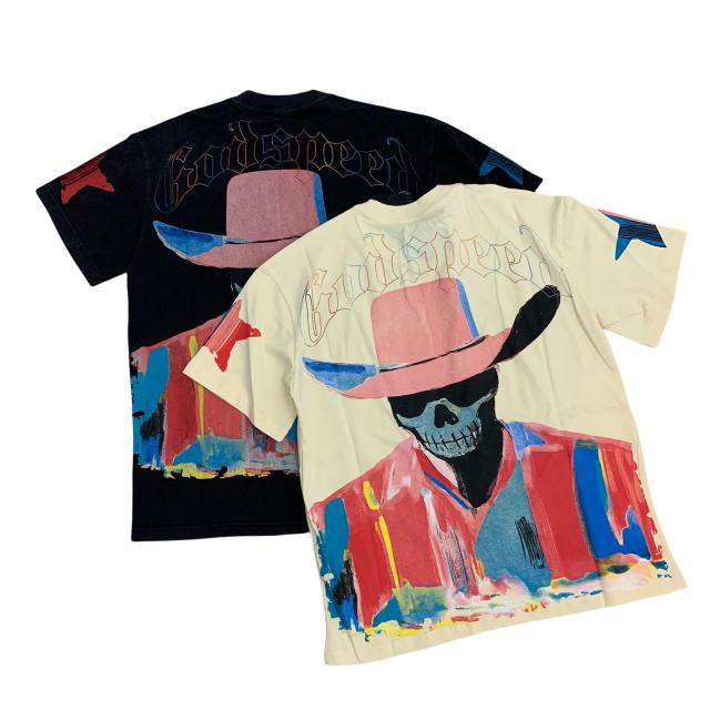 Godspeed Pastel Cowboy Letter Print Tee 2 colors