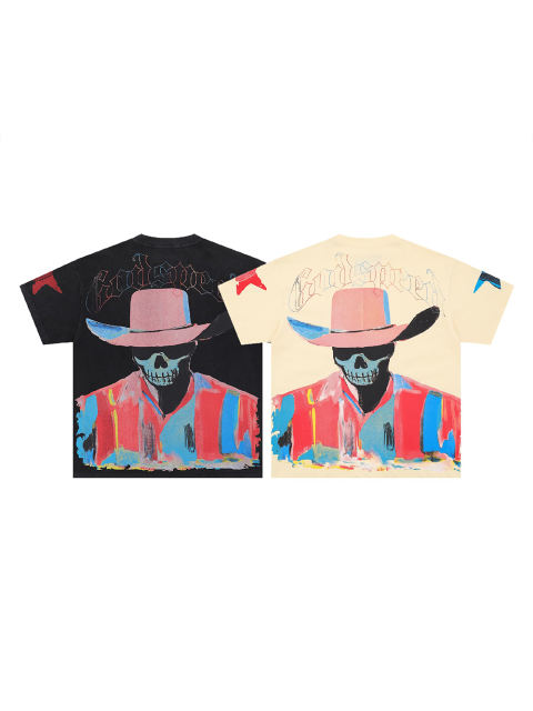 Godspeed Pastel Cowboy Letter Print Tee 2 colors