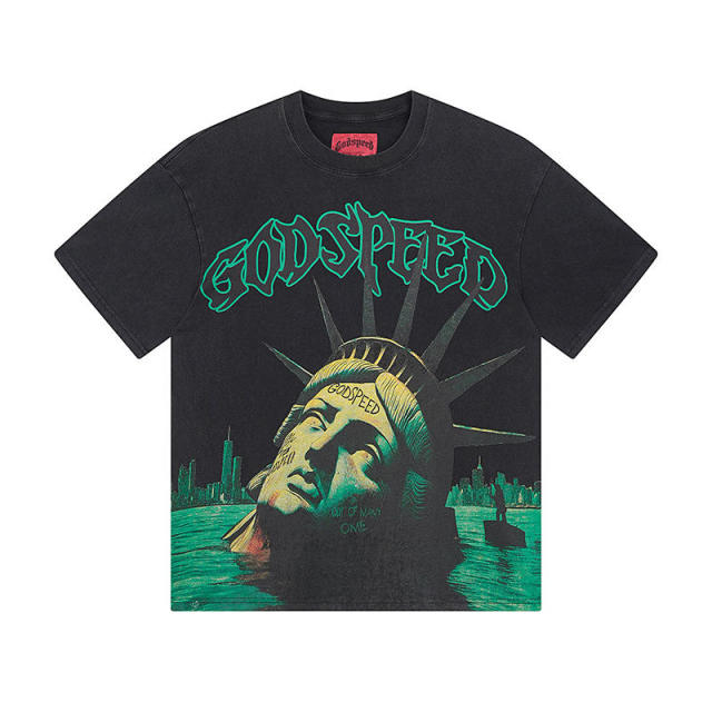 Godspeed Statue of Liberty T-Shirt Beige Black