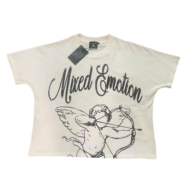 Mixed Emotion Front and back diamond cupid print Tee 2 colors