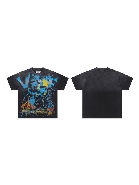 Vale Forever Ferris Wheel Rave Party Ghost Print Washed Version Tee