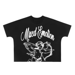 Mixed Emotion Front and back diamond cupid print Tee 2 colors