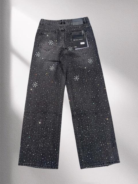 1:1 quality version Purple Diamond Flower Wide Leg Jeans