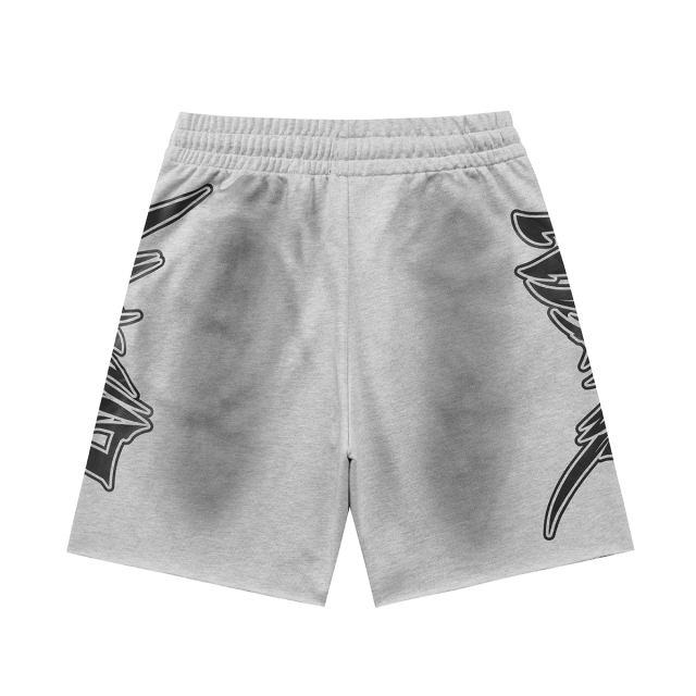 Mixed Emotion Side Letter Print Vintage Cut-Off Shorts