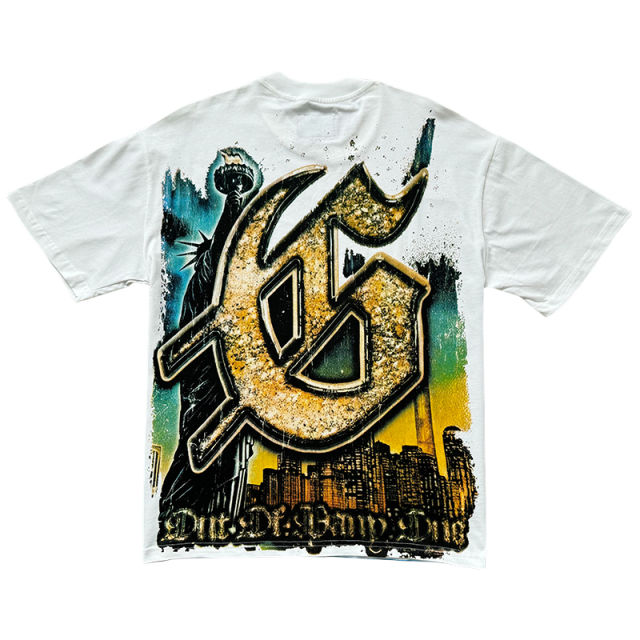 Godspeed Skull Driving Landscape Print Washed Version Tee 2 colors
