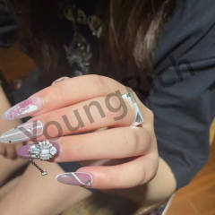 1:1 quality version Pure Silver KT Quadrilateral Couple's Finger Ring
