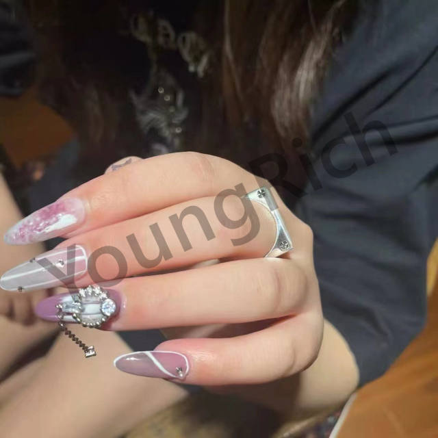 1:1 quality version Pure Silver KT Quadrilateral Couple's Finger Ring