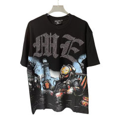 Mixed Emotion Rhinestone Monogram Astronaut Print Tee