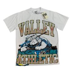 Vale Forever Rhinestone Letter Dog Print Washed Version Tee