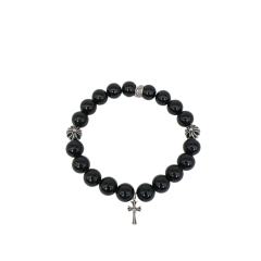 Obsidian Turquoise Cross Beaded Bracelet 7 colors