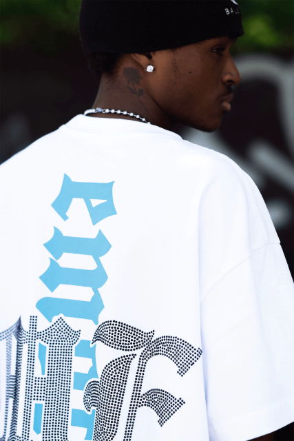 Mixed Emotion Rhinestone Letter Angel Print Tee