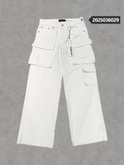1:1 quality version Purple Pure White Wide Leg Jeans