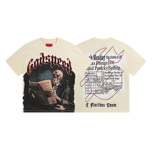 Godspeed Skull T-Shirt Beige Black