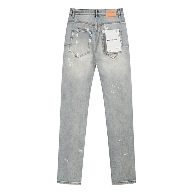 Purple Black and White Splash Jeans