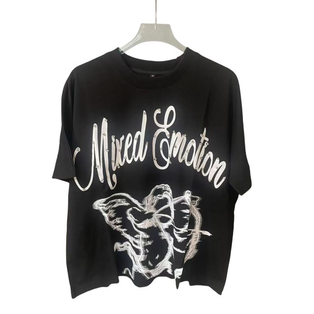 Mixed Emotion Front and back diamond cupid print Tee 2 colors