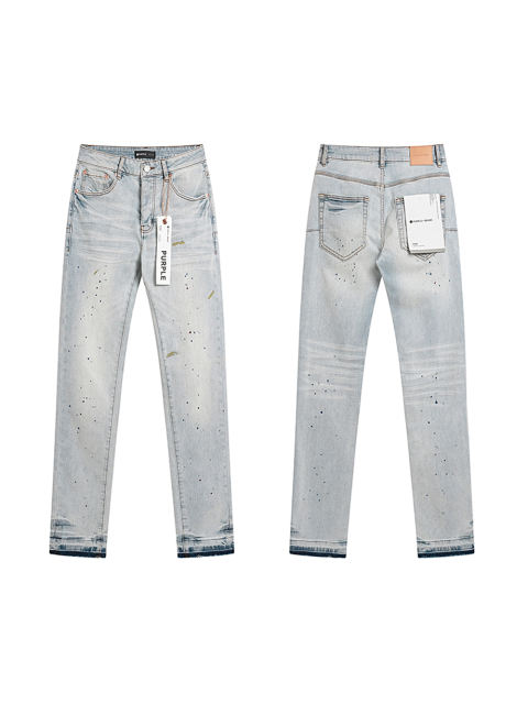 Purple Burnished White Splash Jeans