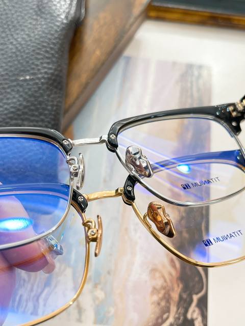 1:1 quality version titanium Sanskrit letters half-frame business glasses 4 colors