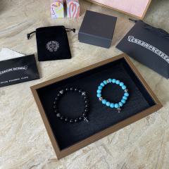 Obsidian Turquoise Cross Beaded Bracelet 7 colors