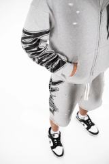 Mixed Emotion Side Letter Print Vintage Cut-Off Shorts