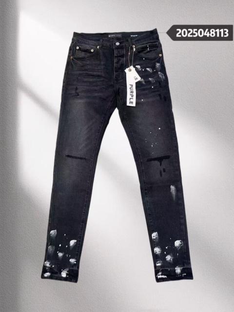 1:1 quality version Purple Splash Ink Print Jeans