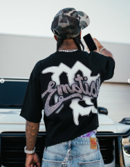 Mixed Emotion Front and back rhinestone angel print Tee