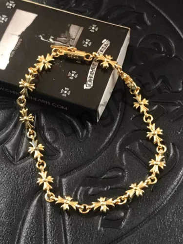 1:1 quality version Sterling Silver Gold Plated Cross Bracelet