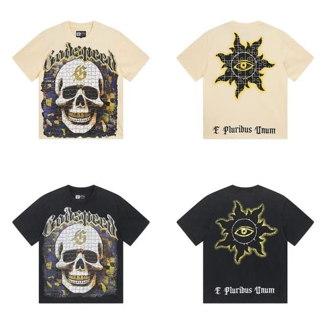 Godspeed Skull Puzzle T-Shirt Beige Black
