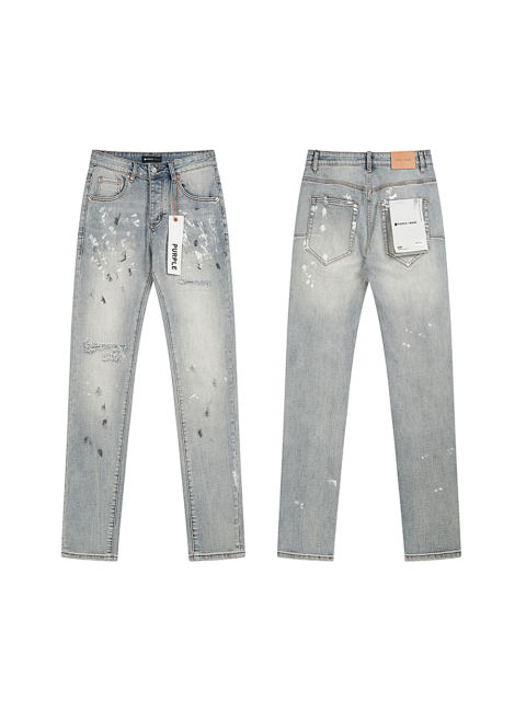 Purple Black and White Splash Jeans