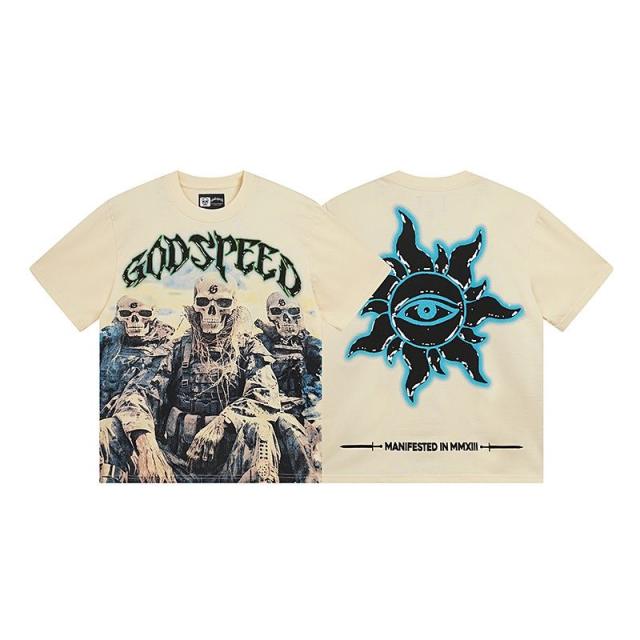 Godspeed Skull T-Shirt Beige Black
