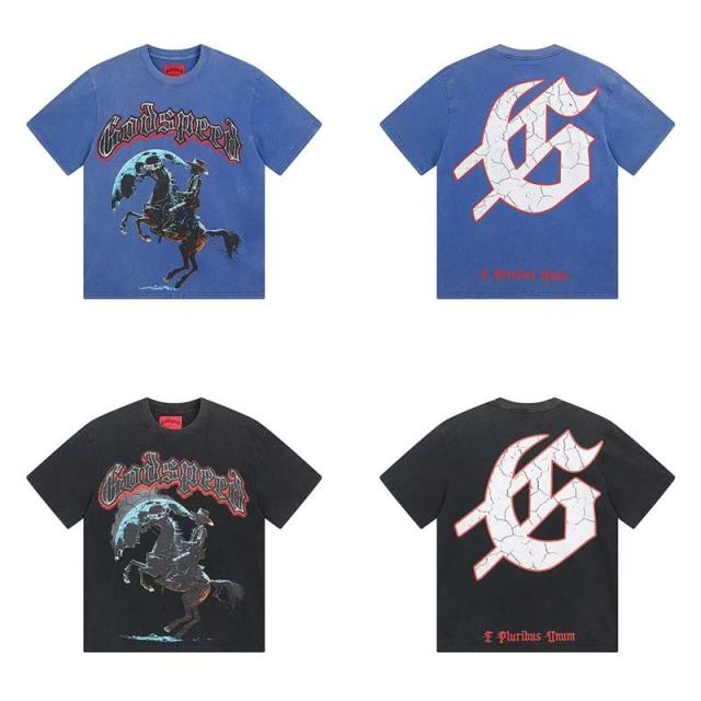 Godspeed Skull T-Shirt Bluie Black