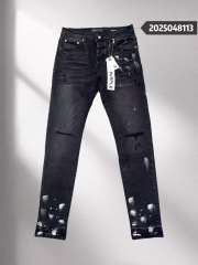 1:1 quality version Purple Splash Ink Print Jeans
