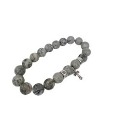 Obsidian Turquoise Cross Beaded Bracelet 7 colors