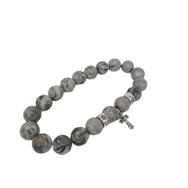 Obsidian Turquoise Cross Beaded Bracelet 7 colors