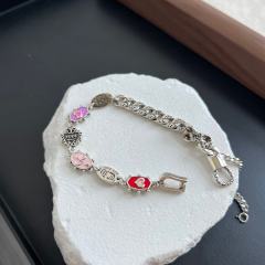 Enameled Reversible Silver Bracelet
